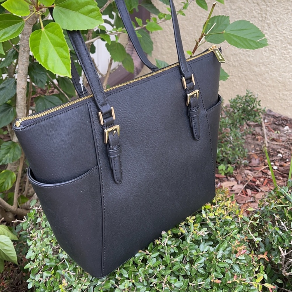 Michael Kors Large Charlotte Top Zip Leather Tote - Picture 10 of 16